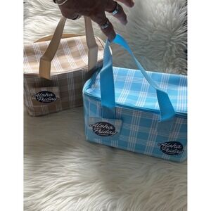 Set of 2 Exclusive Foodland Hawaii Palaka Cooler Bags Aloha Friday Tan Blue